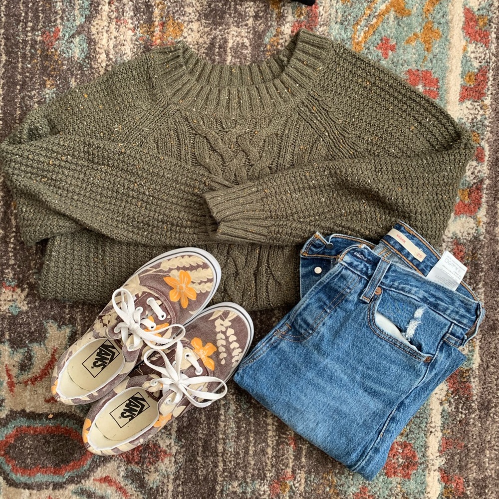 Olive fisherman sweater by Aerie
